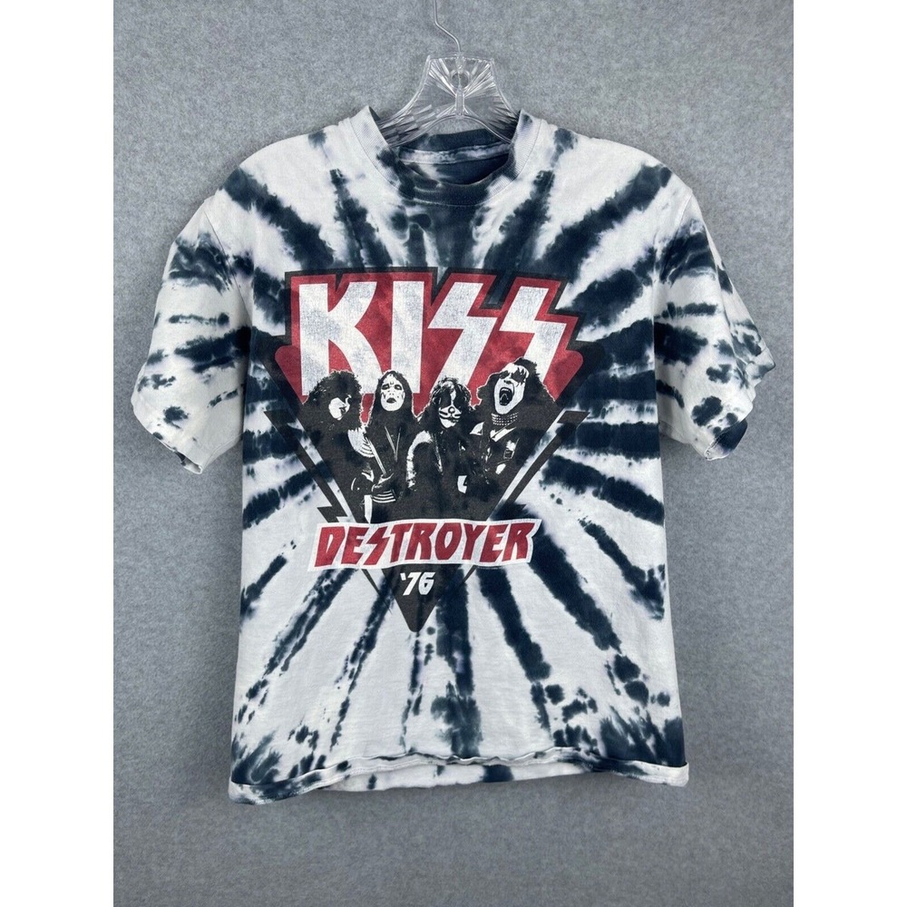 Liquid Blue Kiss Destroyer 76 Shirt Mens S (READ)‎ Black Tie Dye Rock Music Band
